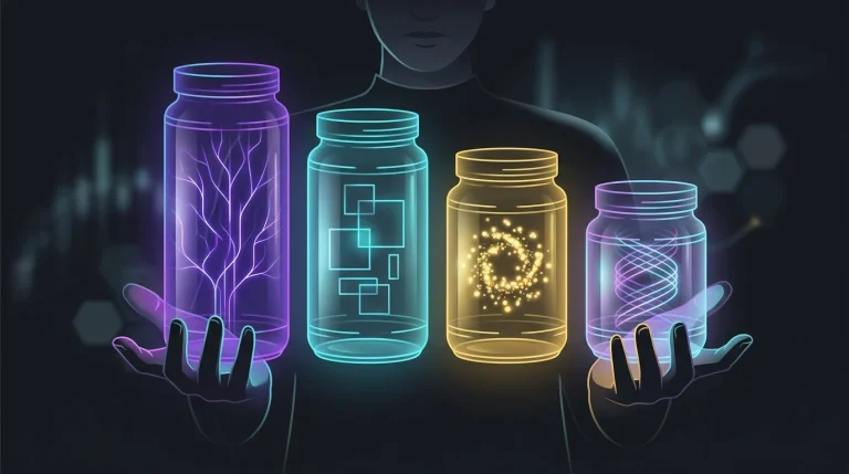 Person balancing four glass jars labeled premium, deductible, co-pay, and out-of-pocket maximum for health insurance plans.