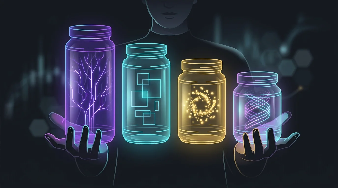 Person balancing four glass jars labeled premium, deductible, co-pay, and out-of-pocket maximum for health insurance plans.