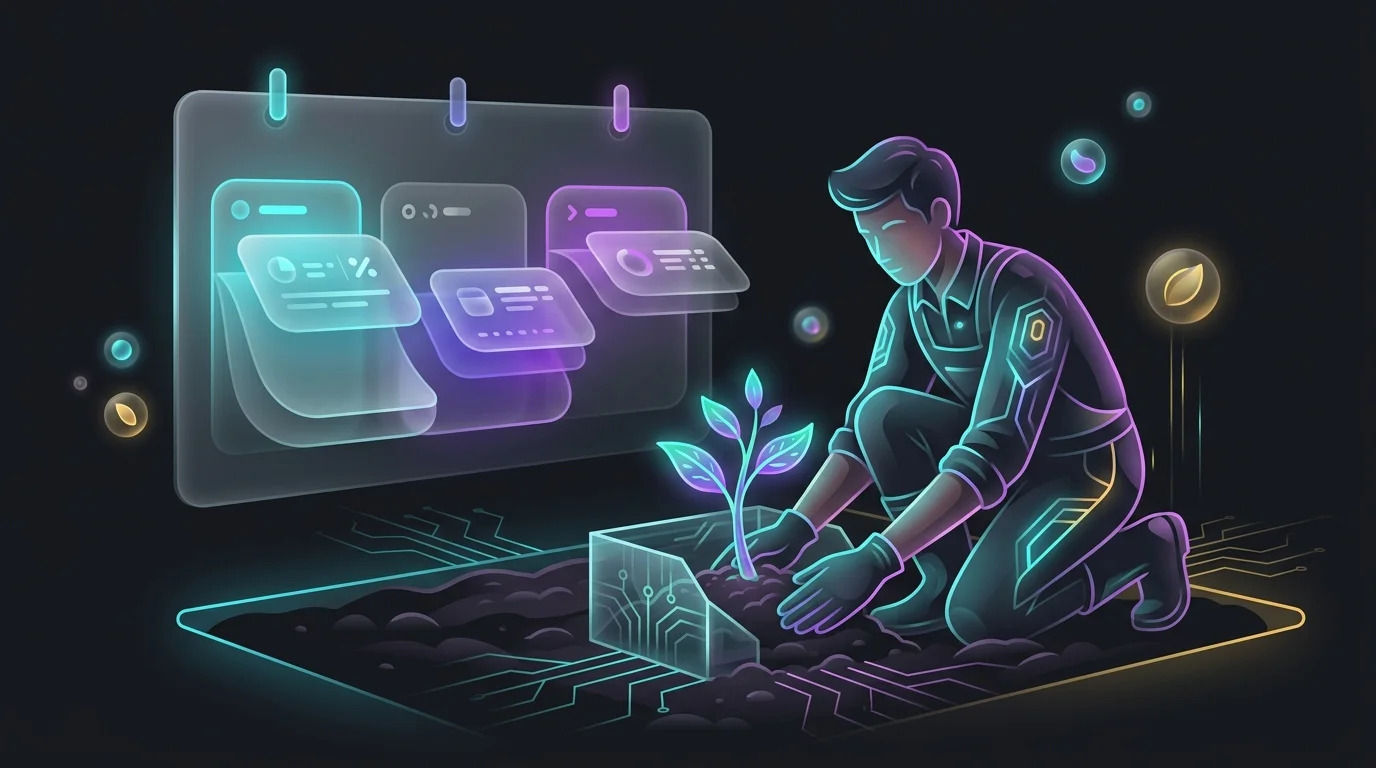 Person planting a small sapling near a calendar to illustrate long-term credit score improvement strategies.