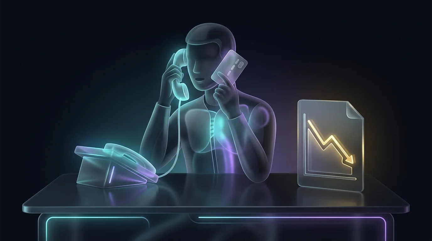Person holding a credit card while calling their bank to negotiate a lower interest rate for debt consolidation.