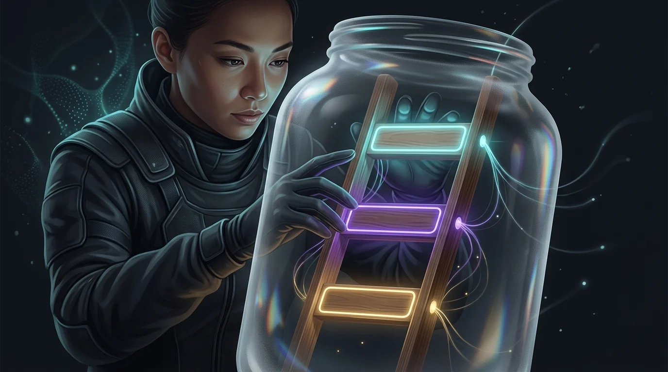 Person organizing a bond ladder inside a glass jar to diversify an investment portfolio.