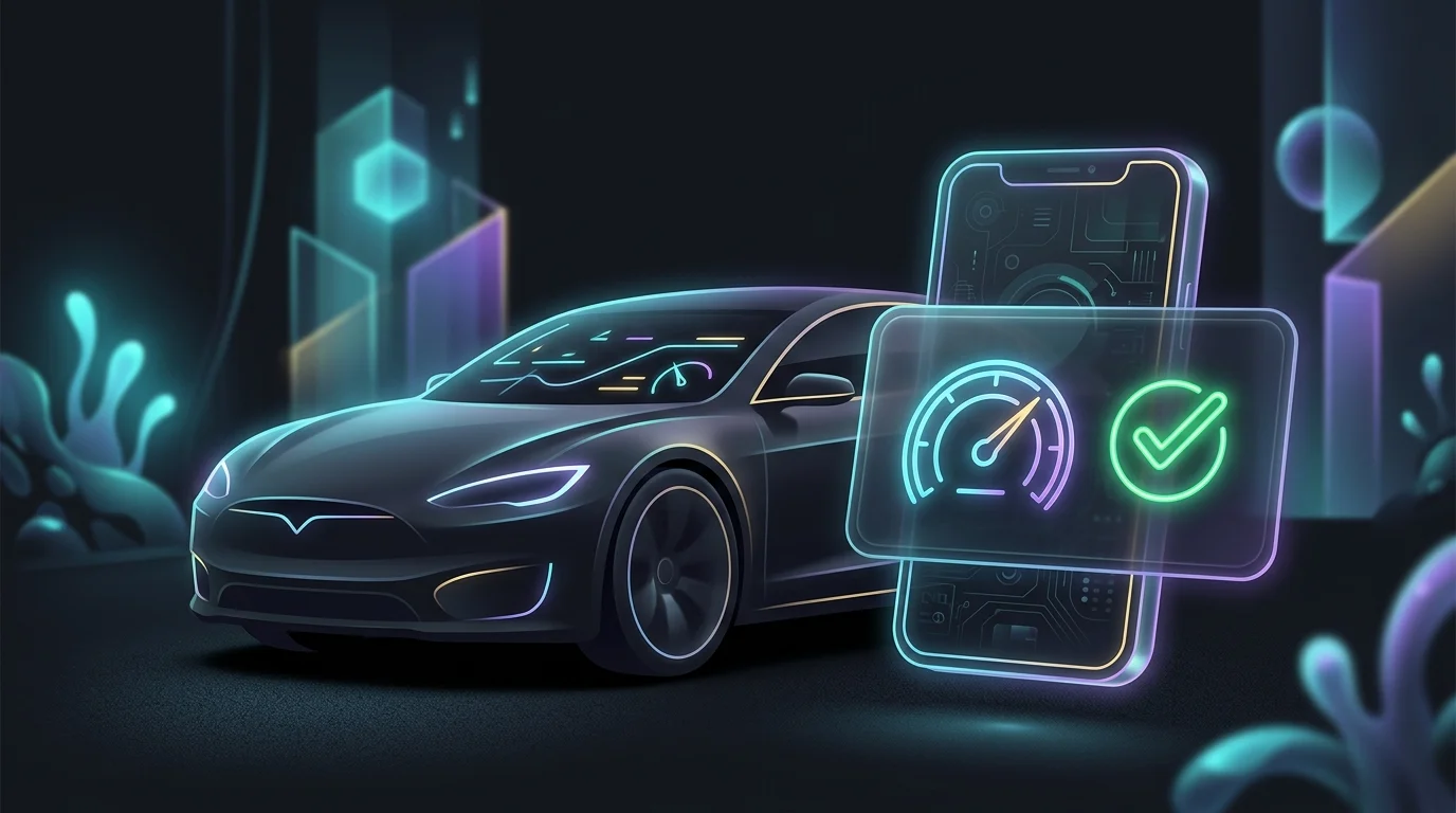 Smartphone app displaying safe driving metrics to qualify for auto insurance low-mileage discounts.