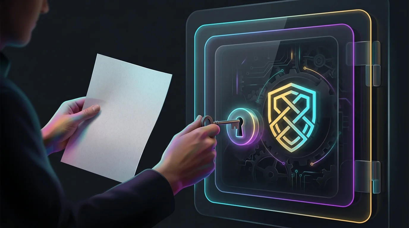 Person holding a will and locking a secure trust vault to illustrate estate planning beyond a simple will.