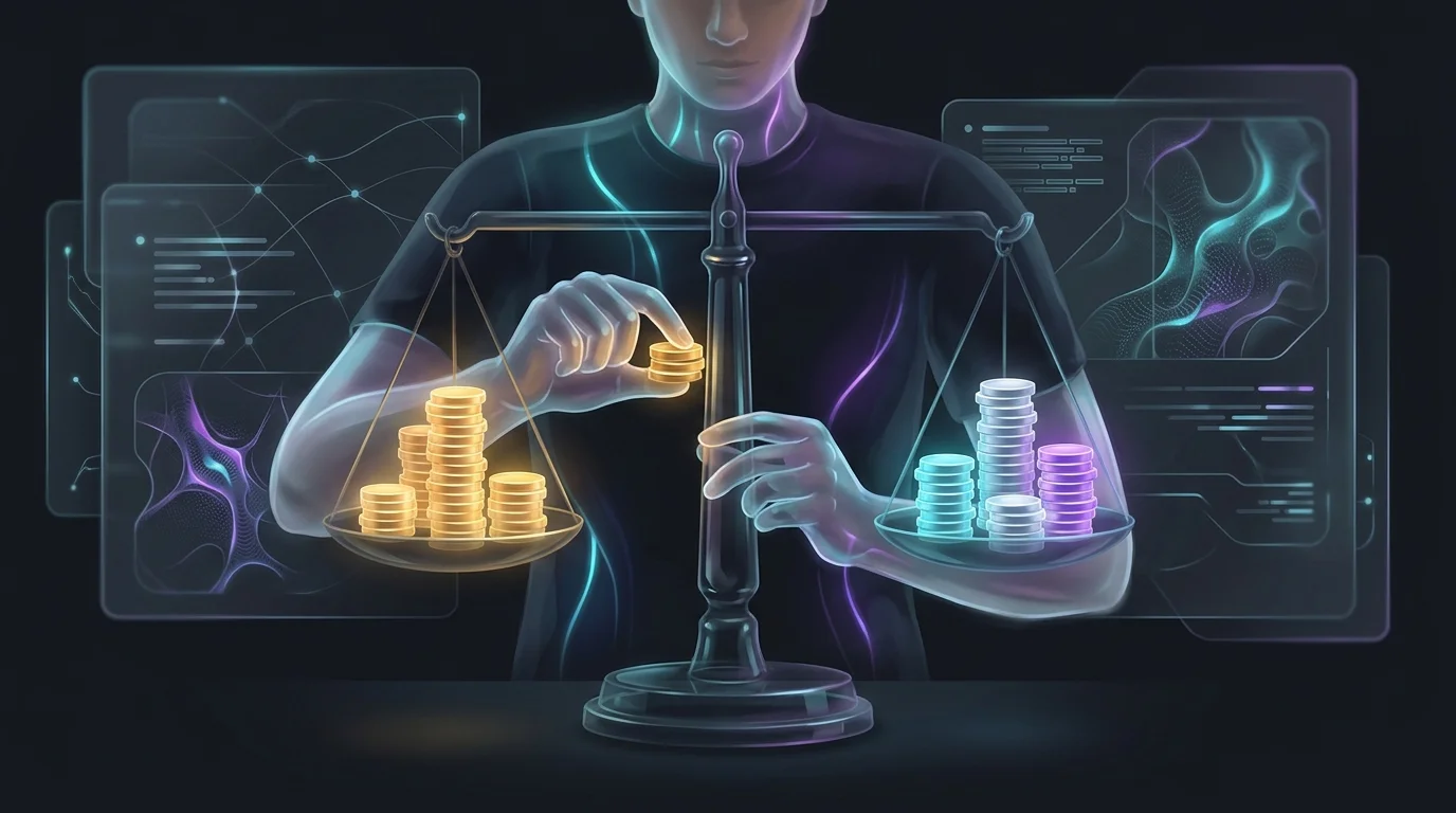 Person balancing gold and silver coins on a scale to illustrate an asset allocation strategy for investment risk tolerance.