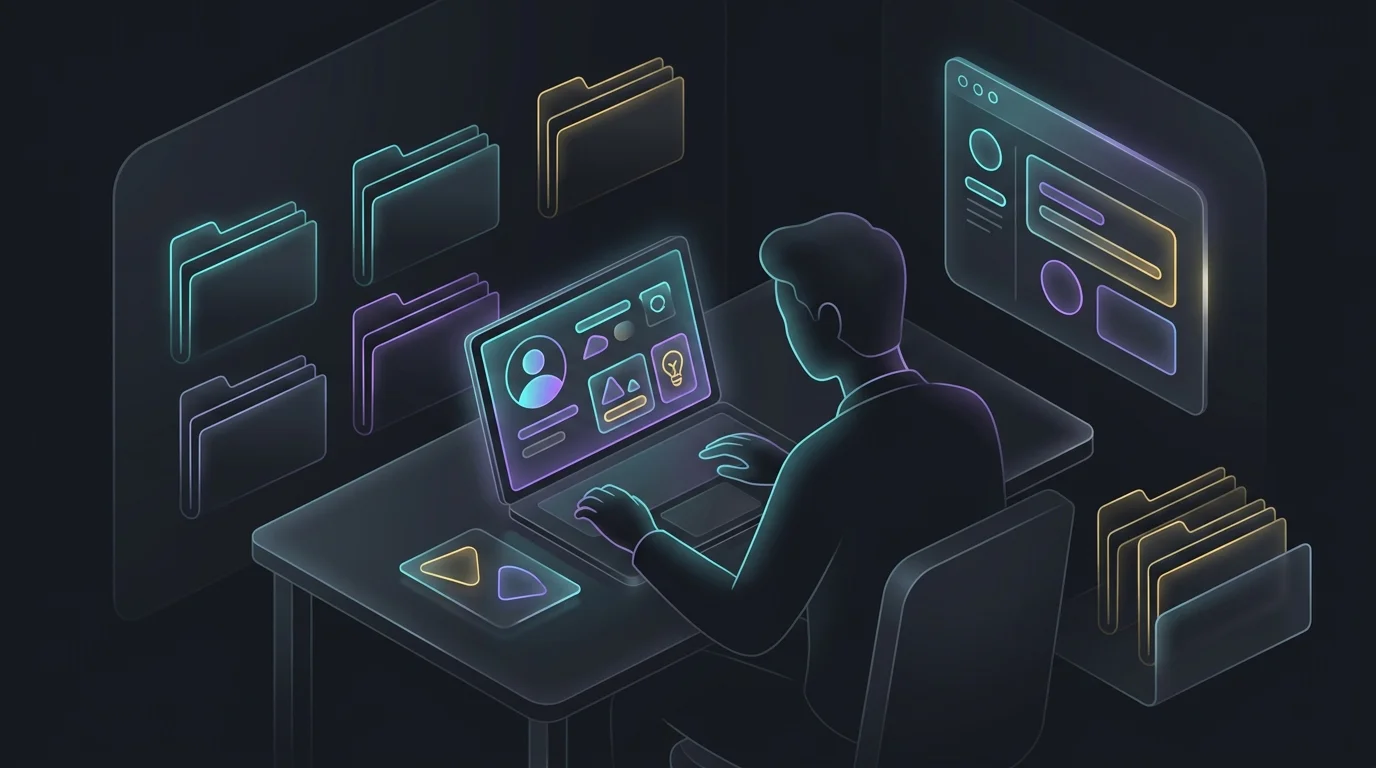 Person using an AI writing assistant to build a freelance income stream on a laptop at a clean desk.