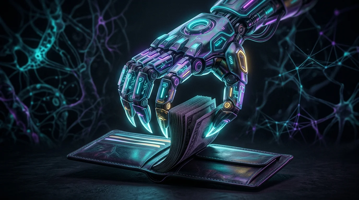 Giant metal claw reaching into an open wallet to represent how taxes reduce your maximized Social Security benefits.