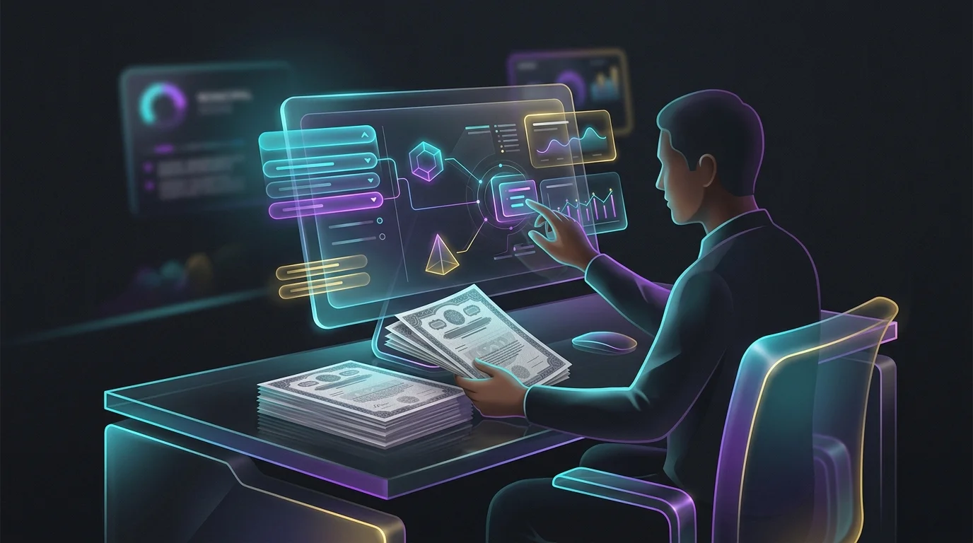 Investor using a computer bond screener to research municipal bonds for a 2026 government bond portfolio.