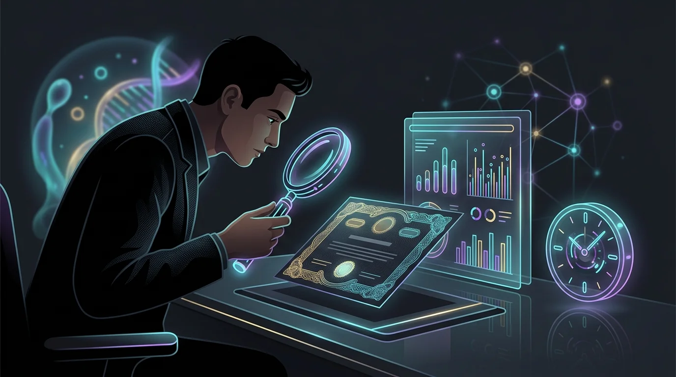 Investor using a magnifying glass to analyze municipal bond credit ratings and call features for 2026.