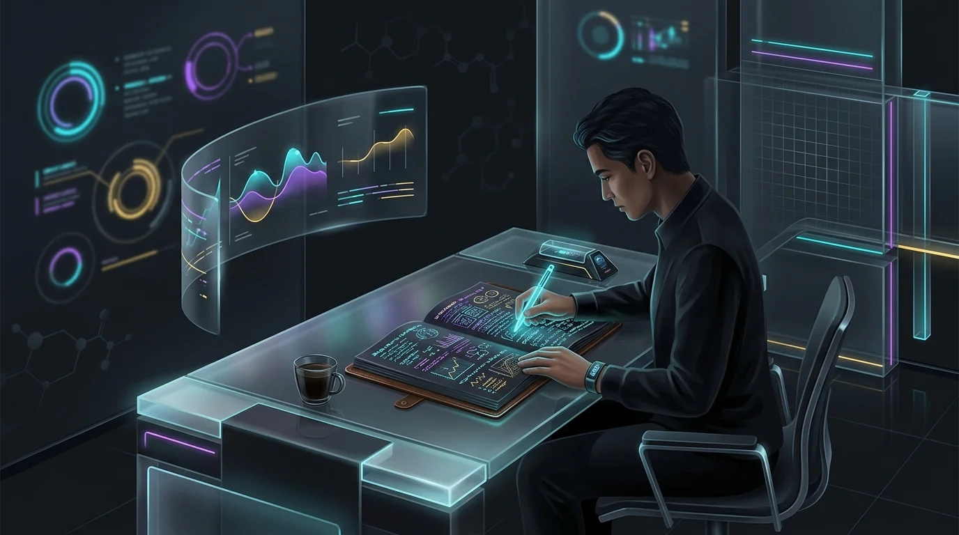 Trader writing a detailed forex trading plan with risk management rules in a notebook.