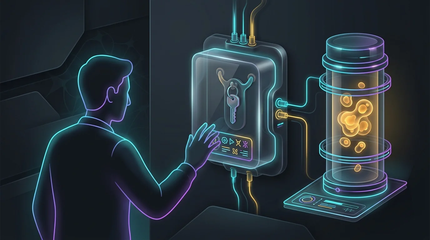 Person opening a wall-mounted emergency case to access credit as a backup for financial emergencies.