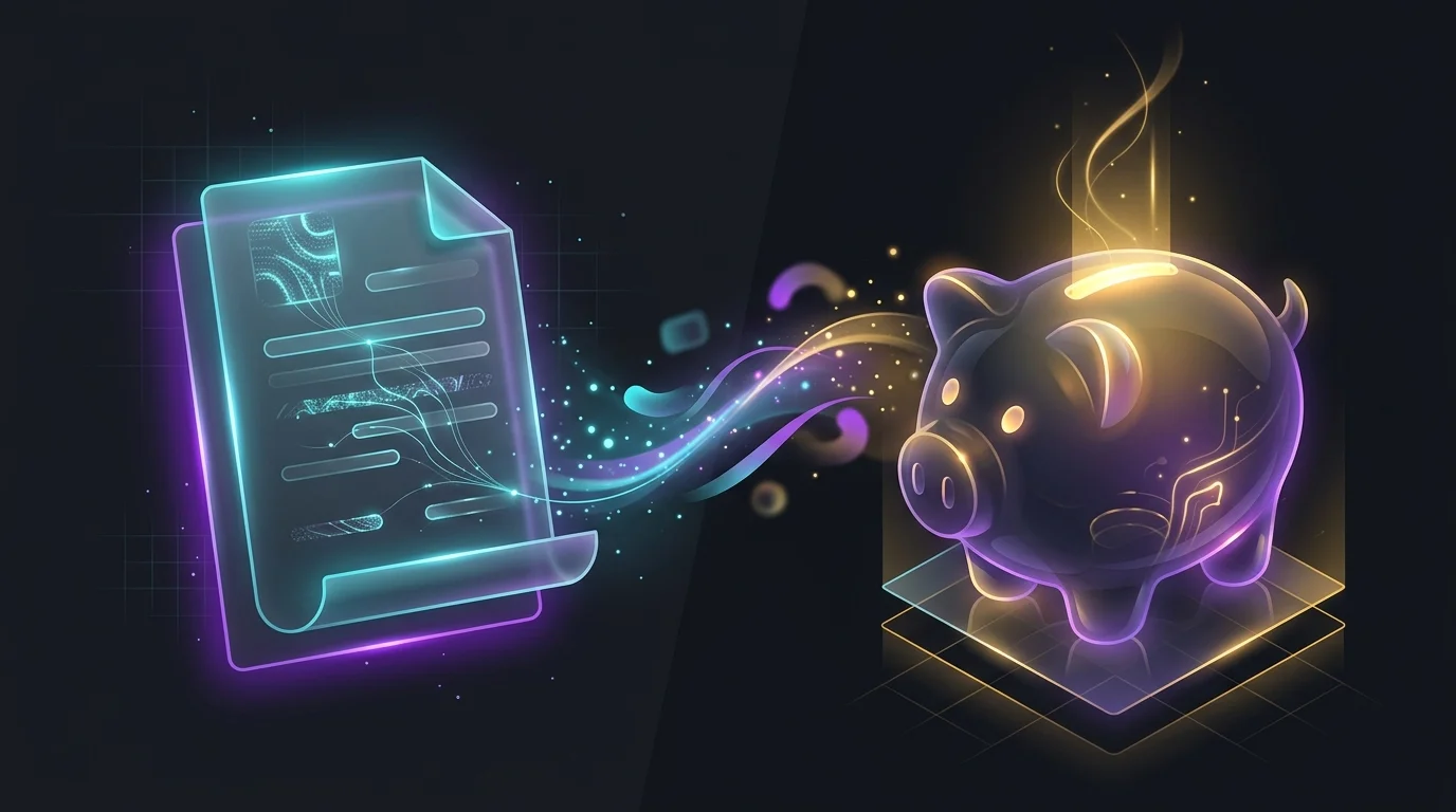 Split-screen illustration showing a term life policy transitioning into a piggy bank for hybrid life insurance.