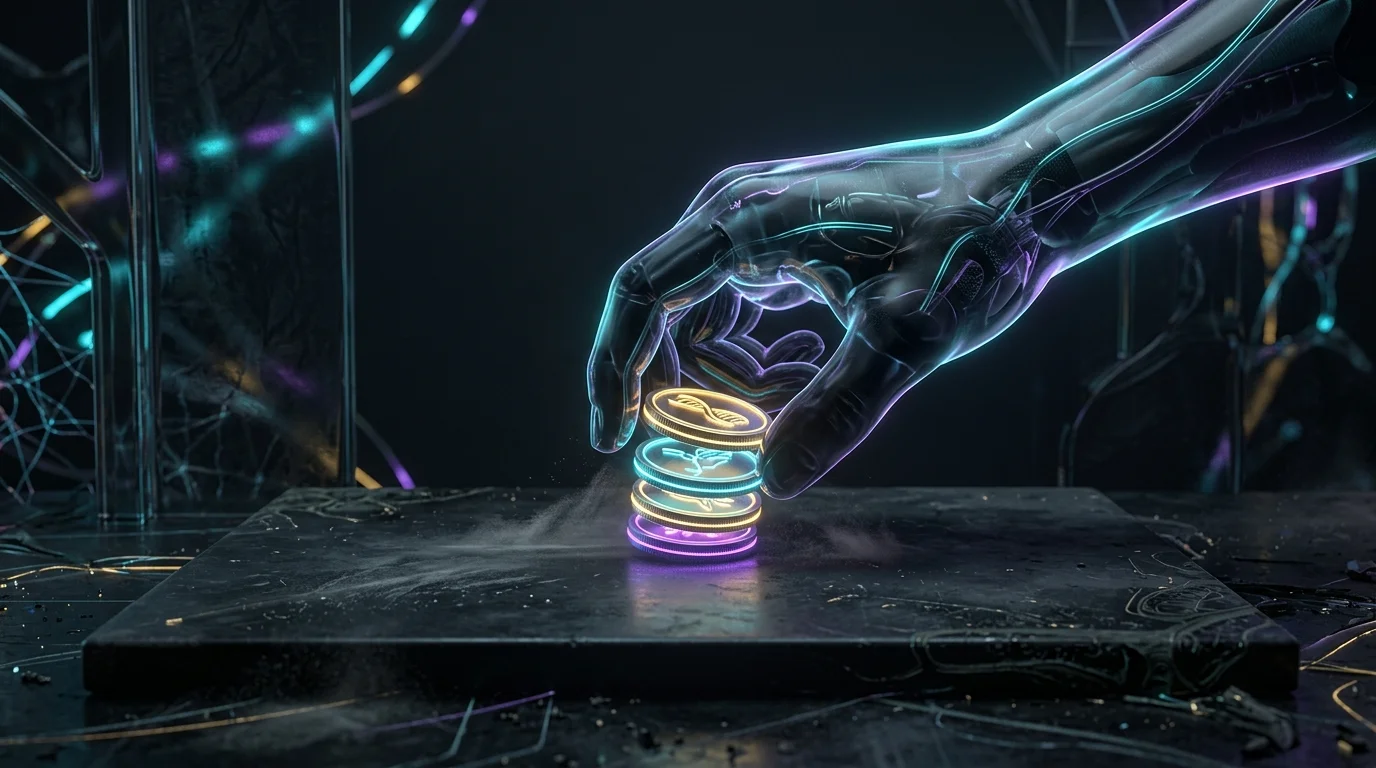 Hand moving coins from a dusty surface to a growing stack, representing a shift toward higher-return investment vehicles.