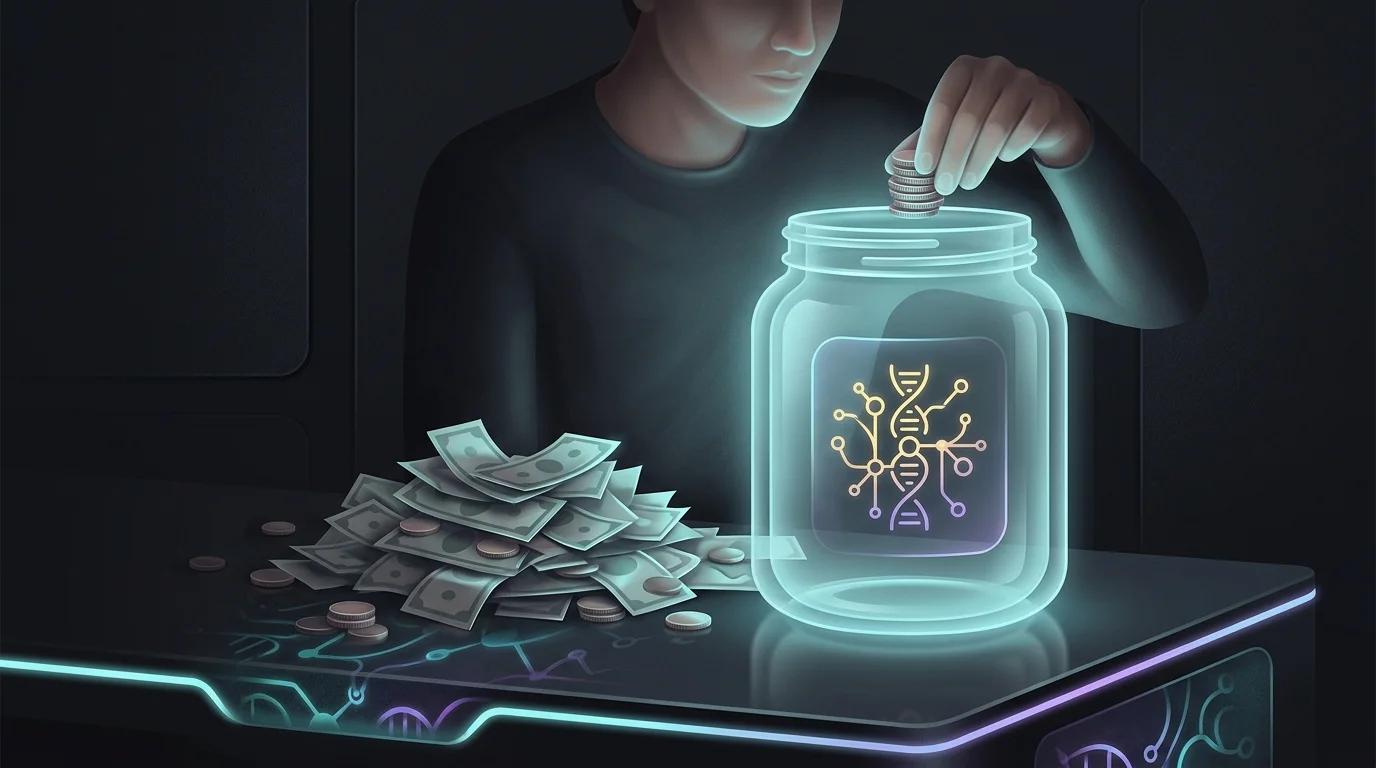 Person organizing savings into a jar labeled with a tax symbol to help reduce taxable income.