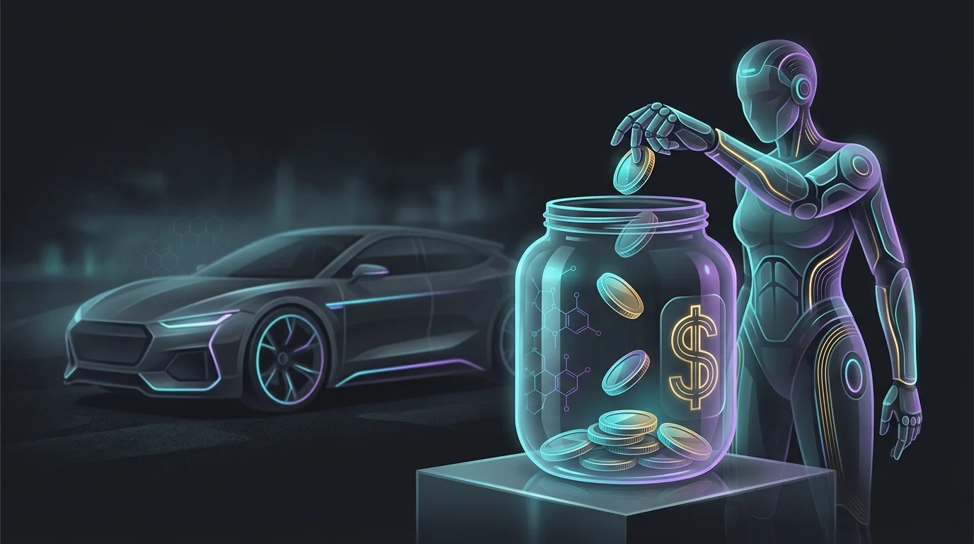 Person putting coins into a savings jar to help lower auto insurance premiums by raising a deductible.