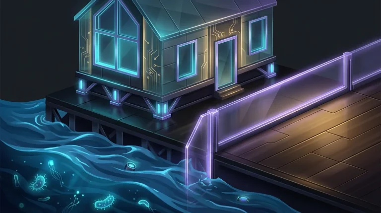 House on raised foundation protected from rising floodwater to explain flood insurance coverage.