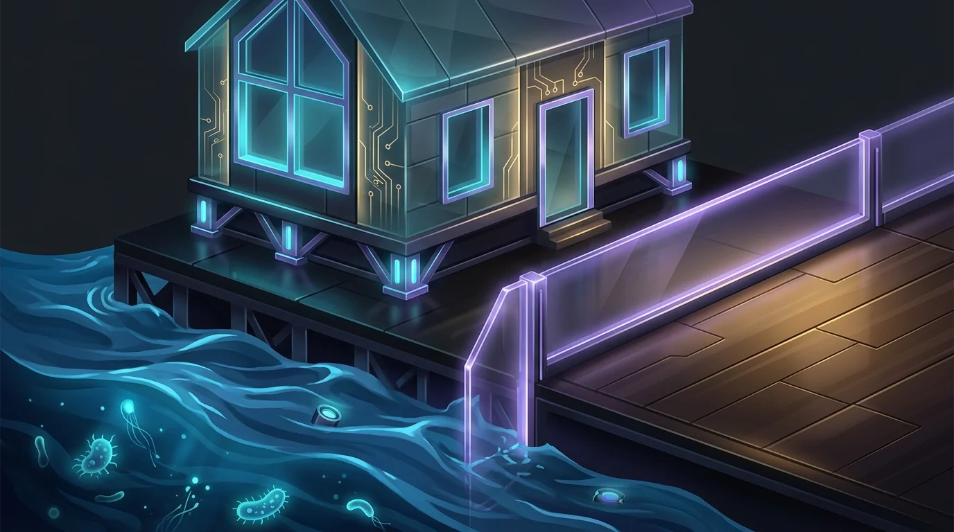 House on raised foundation protected from rising floodwater to explain flood insurance coverage.