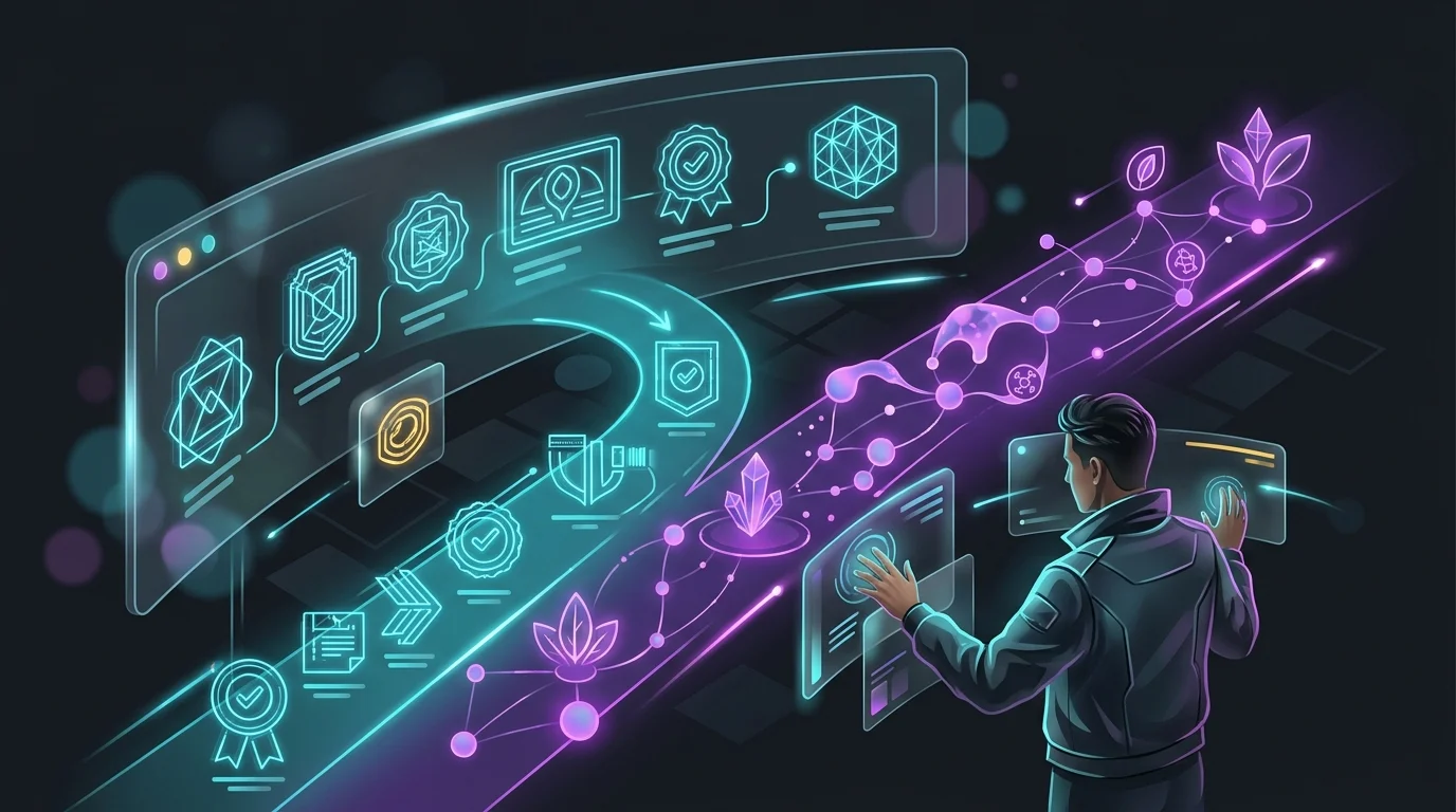 Digital ledger illustrating the split between government compliance and voluntary carbon credit markets.