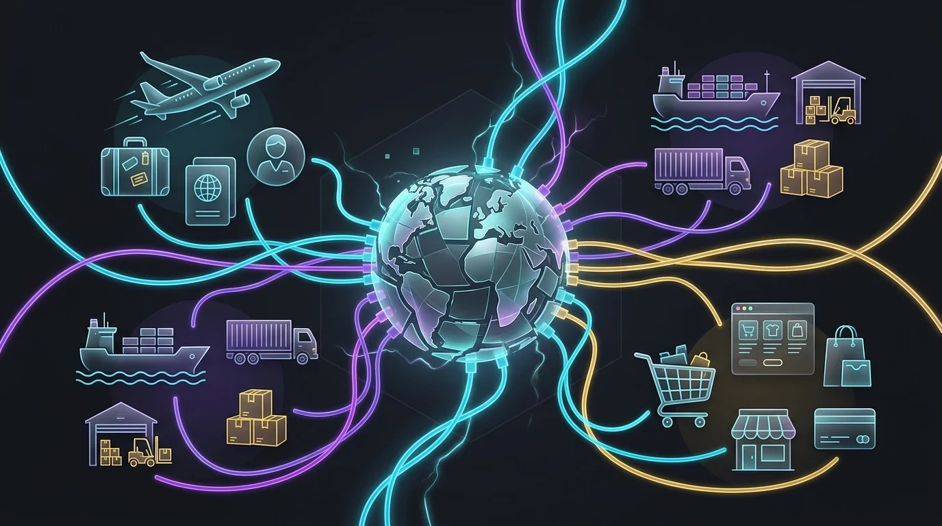 Stylized globe showing a unified API connecting global embedded insurance services to travel and retail platforms.