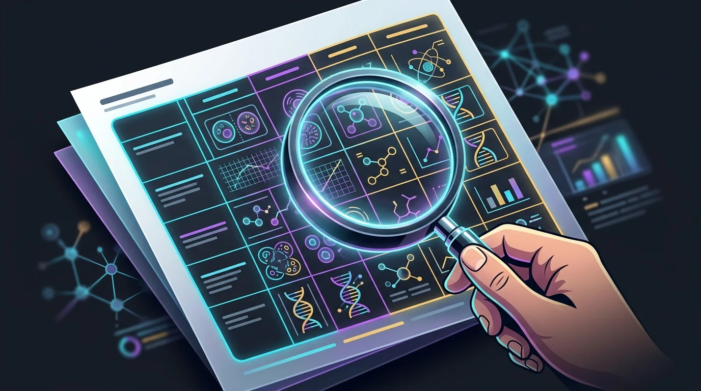 Magnifying glass focusing on a smart contract insurance comparison table showing premiums and coverage limits.