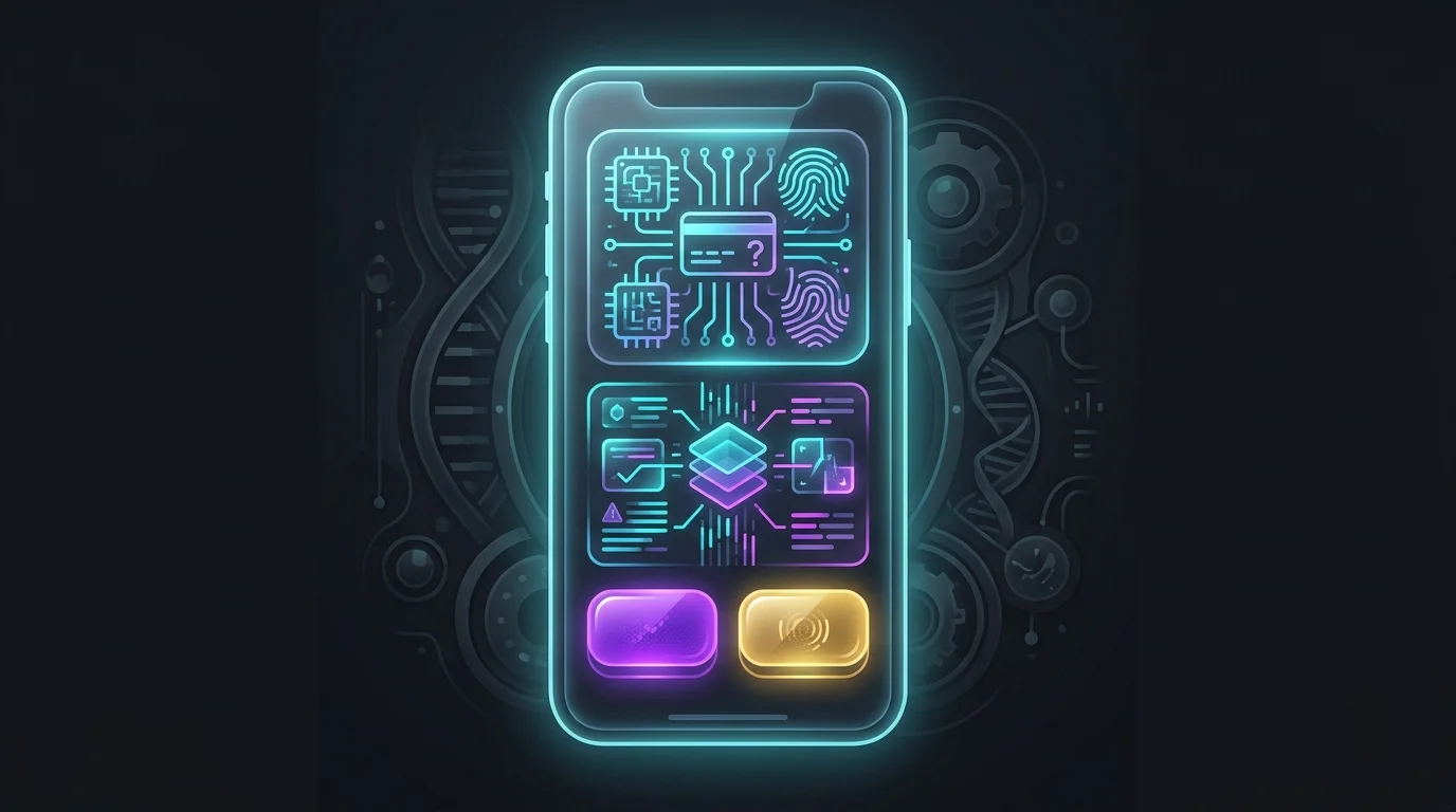 Smartphone displaying an AI fraud alert with options to approve or block a suspicious electronics store transaction.