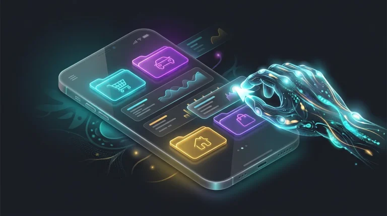 AI finance tool automatically sorting bank statement transactions into color-coded budget categories on a smartphone.