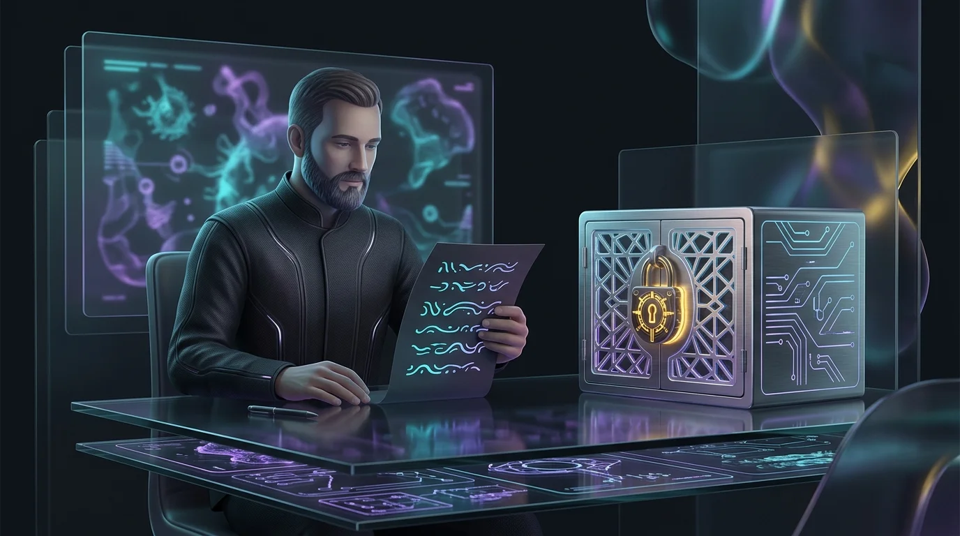 Person consulting a handwritten emergency contact list to quickly respond to an AI-powered scam.