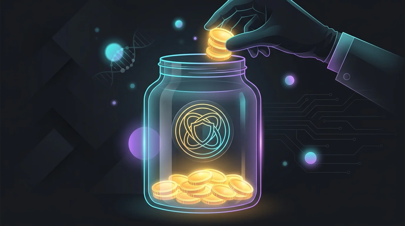 Hand placing coins into a trust jar to build a financial safety net for a special needs adult child.