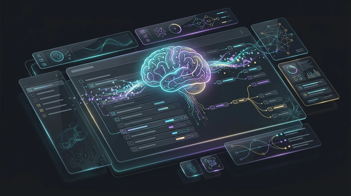 ClickUp Brain interface showing automated task and subtask generation on a structured project management dashboard.
