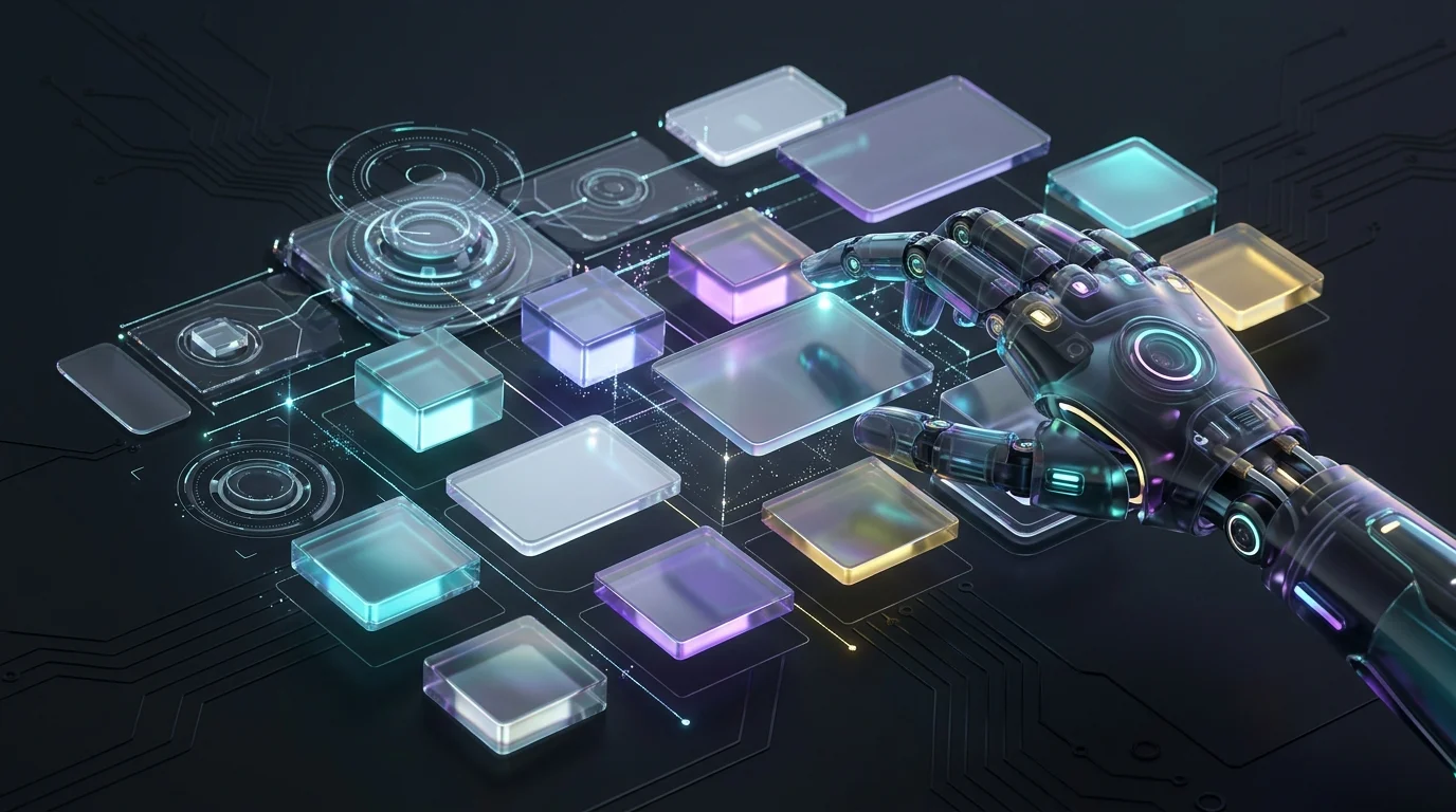 Robotic hand automatically rearranging calendar blocks and tasks to demonstrate Motion AI scheduling efficiency.