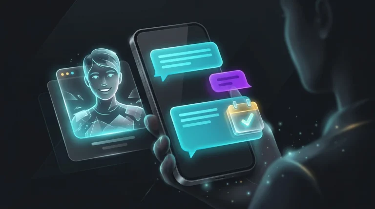 Paradox Olivia avatar on a smartphone screen scheduling a candidate interview via AI recruiting tools.