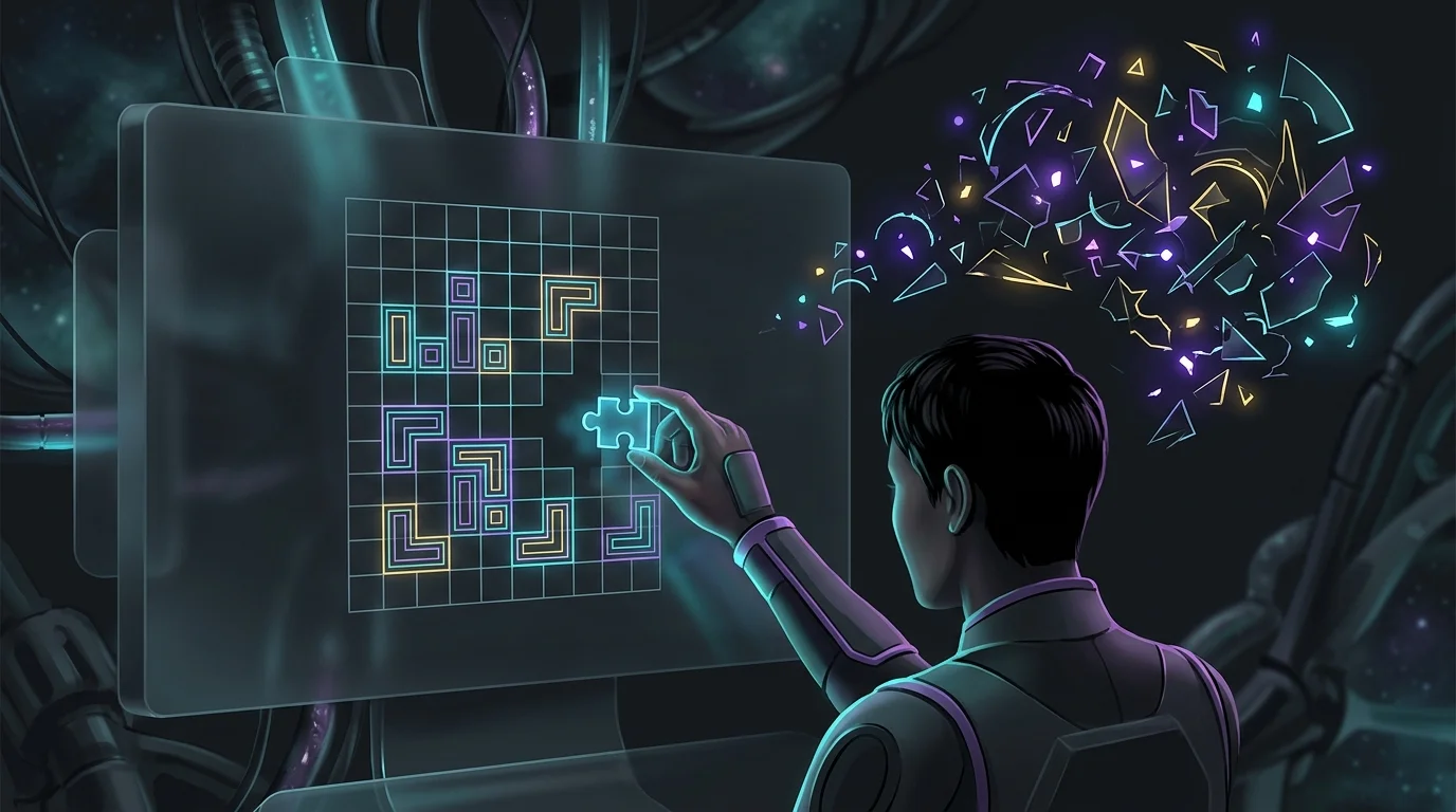 User arranging content into a rigid grid in Beautiful.ai, contrasting with chaotic AI presentation design.