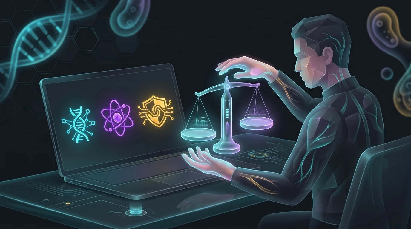 User balancing software icons on a scale to choose the best AI meeting notetaker for their meeting volume.