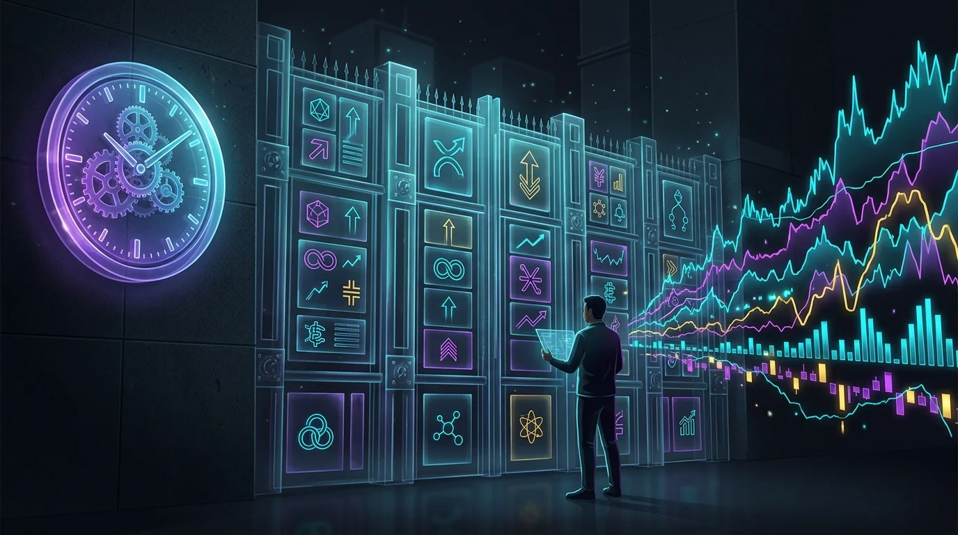 Investor facing a fence blocking options and futures trading while a stock ticker displays Composer limitations.