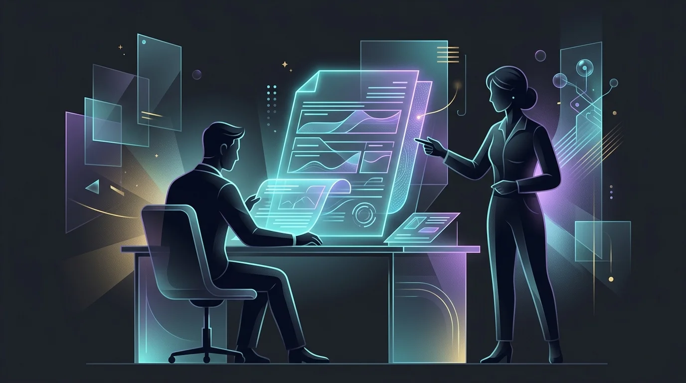 Professional accountant reviewing tax documents with a user for expert filing support in an AI tax app.
