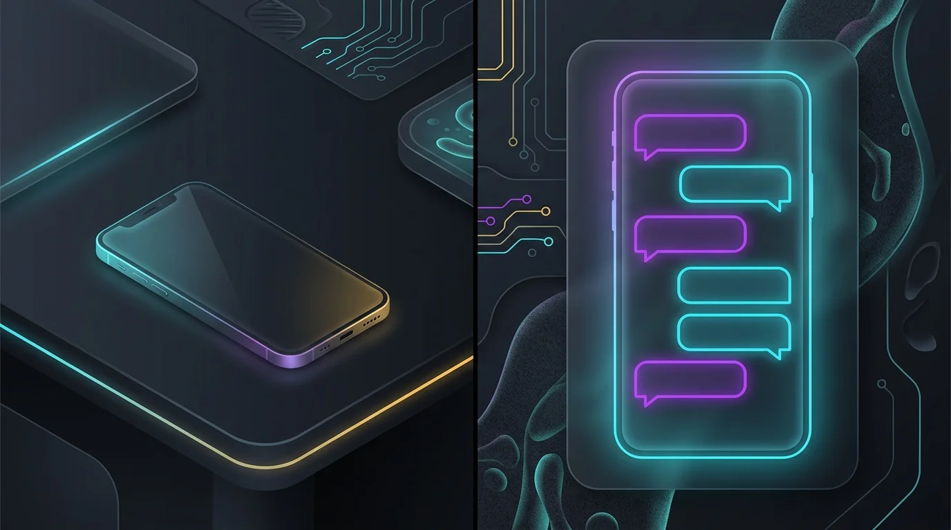 Smartphones displaying chat interfaces for comparing Albert and Cleo cash advance and budgeting features.