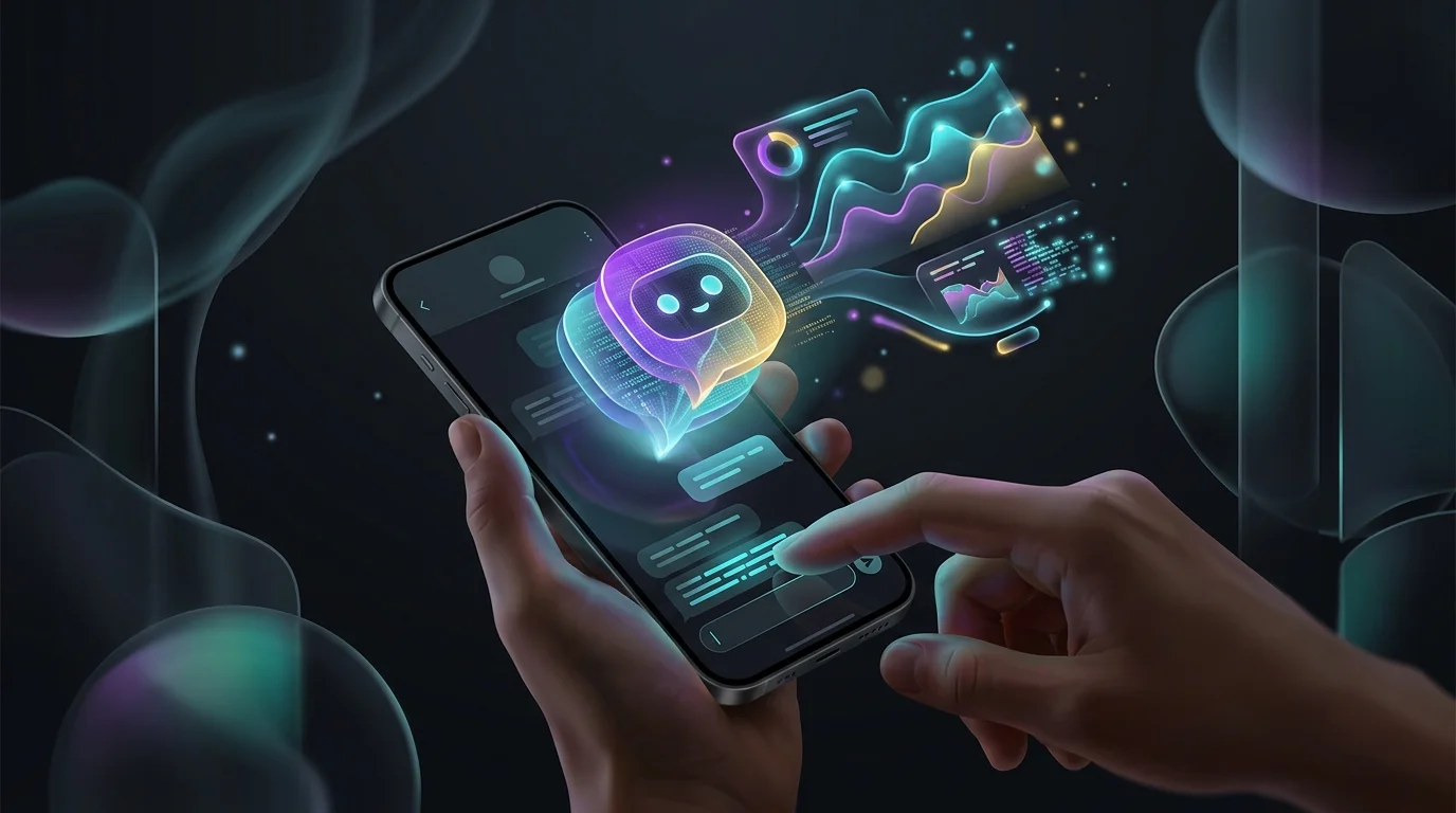 Cleo chat interface on a smartphone offering a conversational AI financial summary for budget tracking.