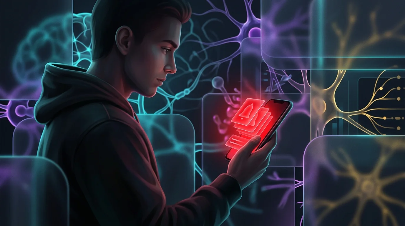 Freelancer looking at red budget alerts on a smartphone, illustrating the challenges of AI budgeting apps for irregular pay.