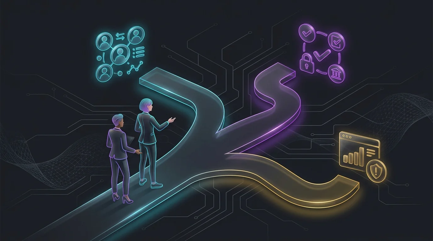 Financial advisor at a crossroads choosing the best AI tool for their CRM integration needs.