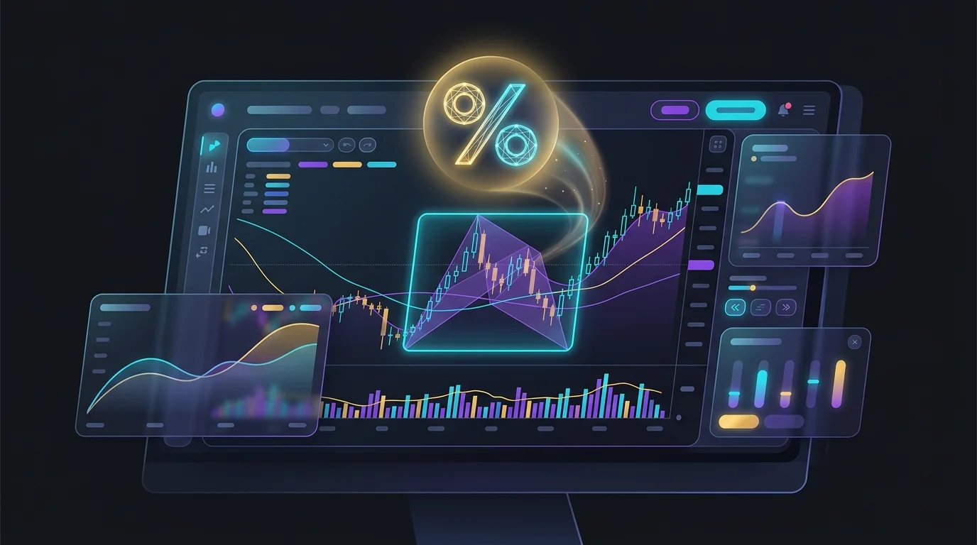 Computer screen showing a Tickeron AI stock trading tool highlighting a technical pattern with a probability score.