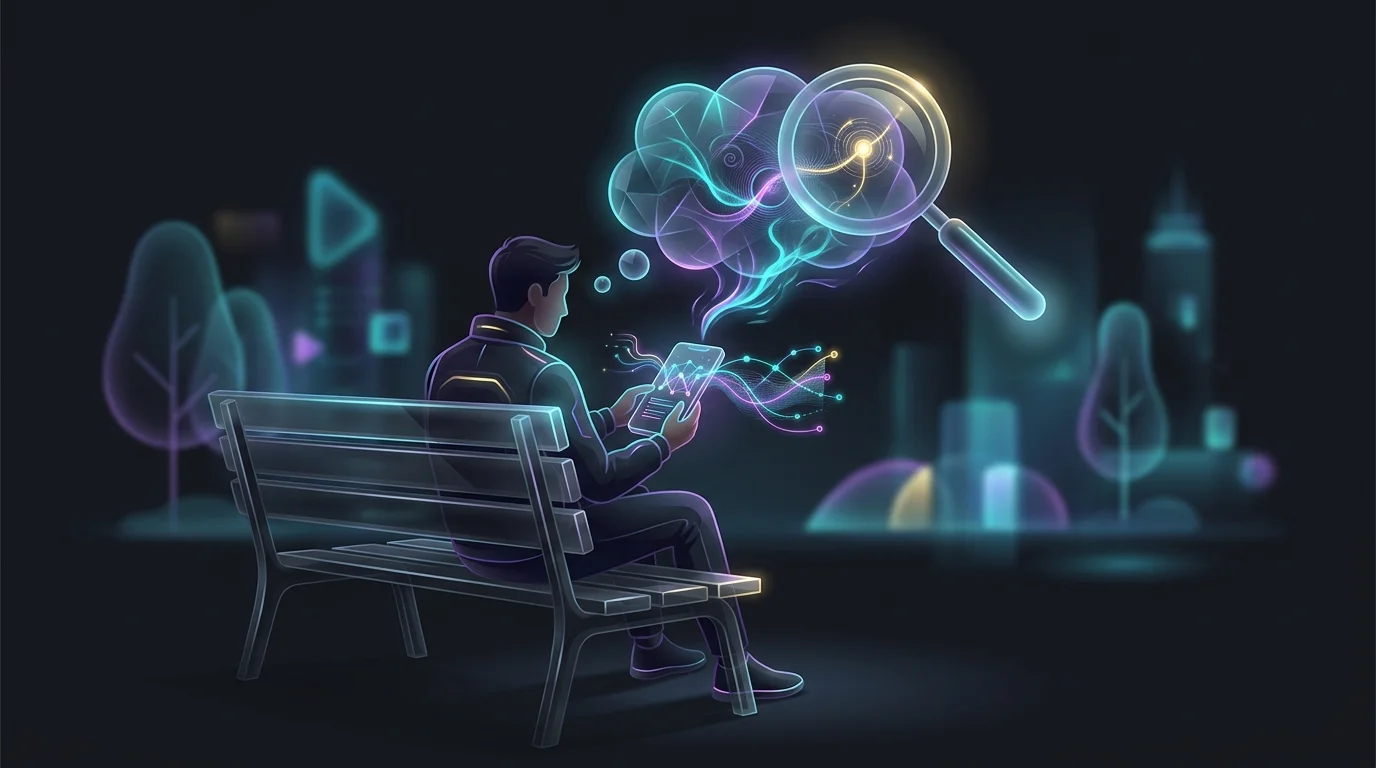 Person using a smartphone app to track thoughts and challenge cognitive distortions with an AI CBT chatbot.