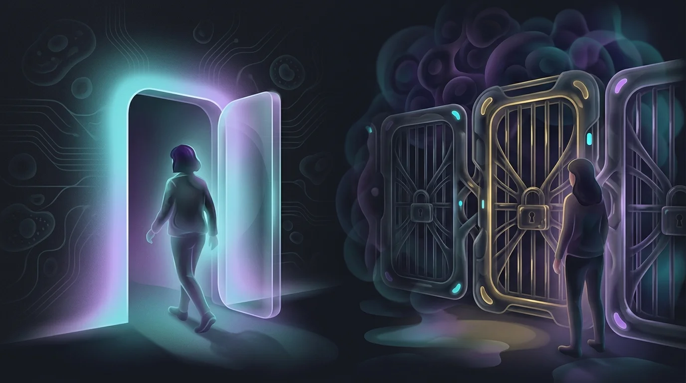 Seamless portal versus multiple locked gates illustrating the insurance quote data entry friction process.