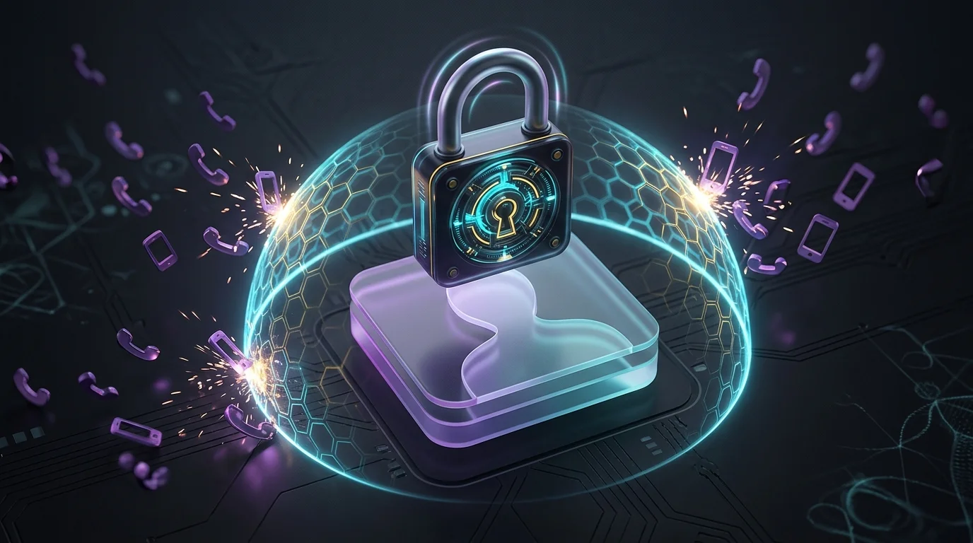 Padlock shielding a digital user profile from spam calls, highlighting Jerry DataLock privacy features for car insurance.