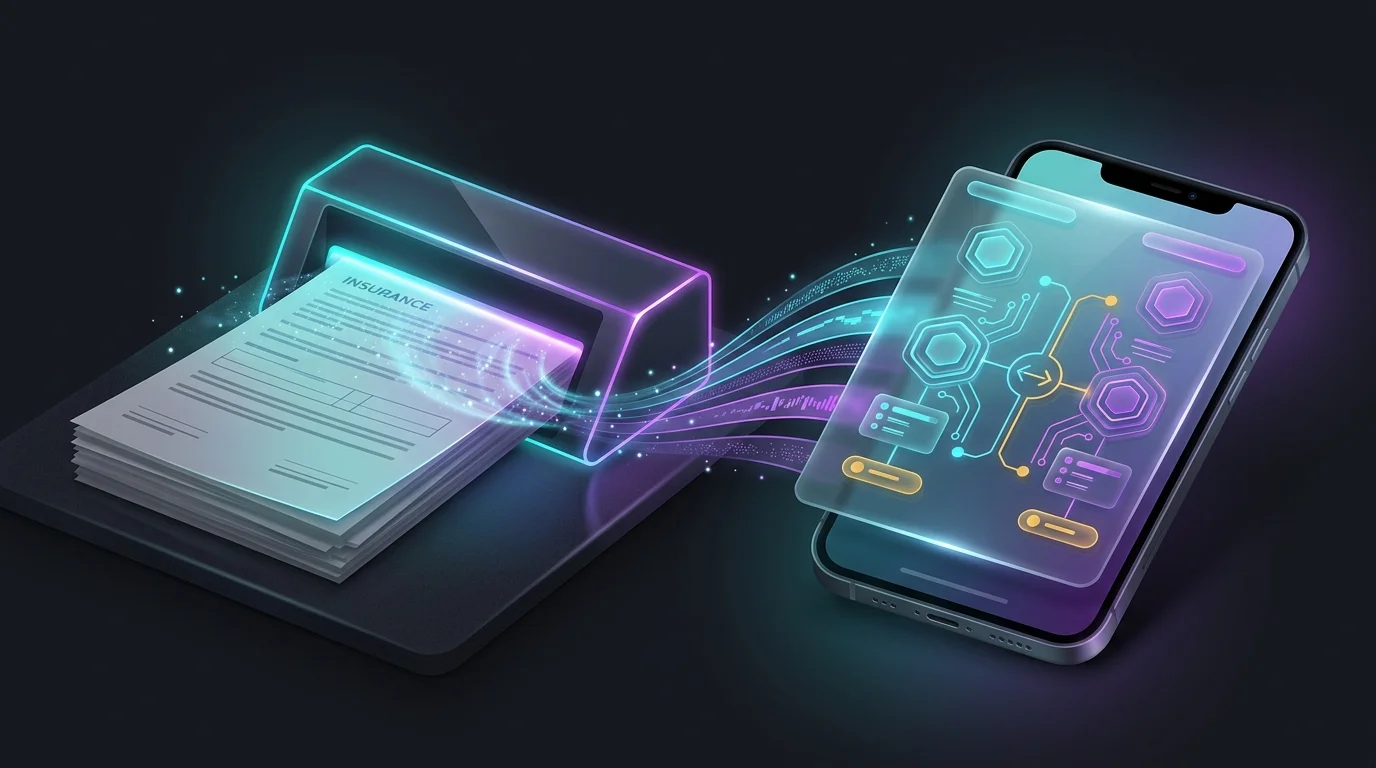 Smartphone scanning insurance documents to provide an accurate Gabi policy comparison for easy coverage analysis.