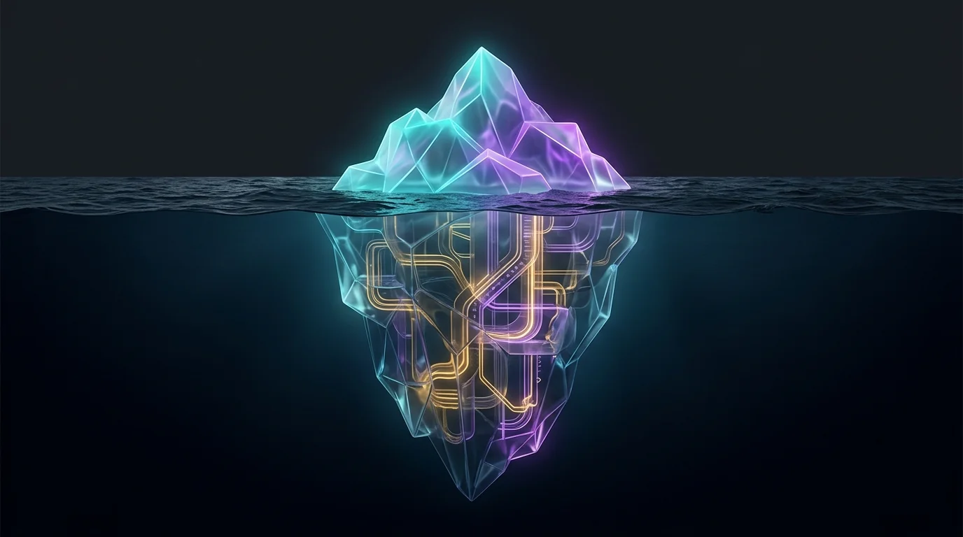 Iceberg showing limited visible insurance quotes compared to the vast hidden market options available.