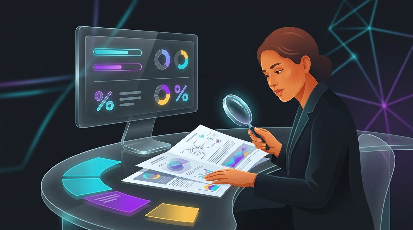 Insurance advisor reviewing medical documents while comparing life insurance quotes on a computer screen.