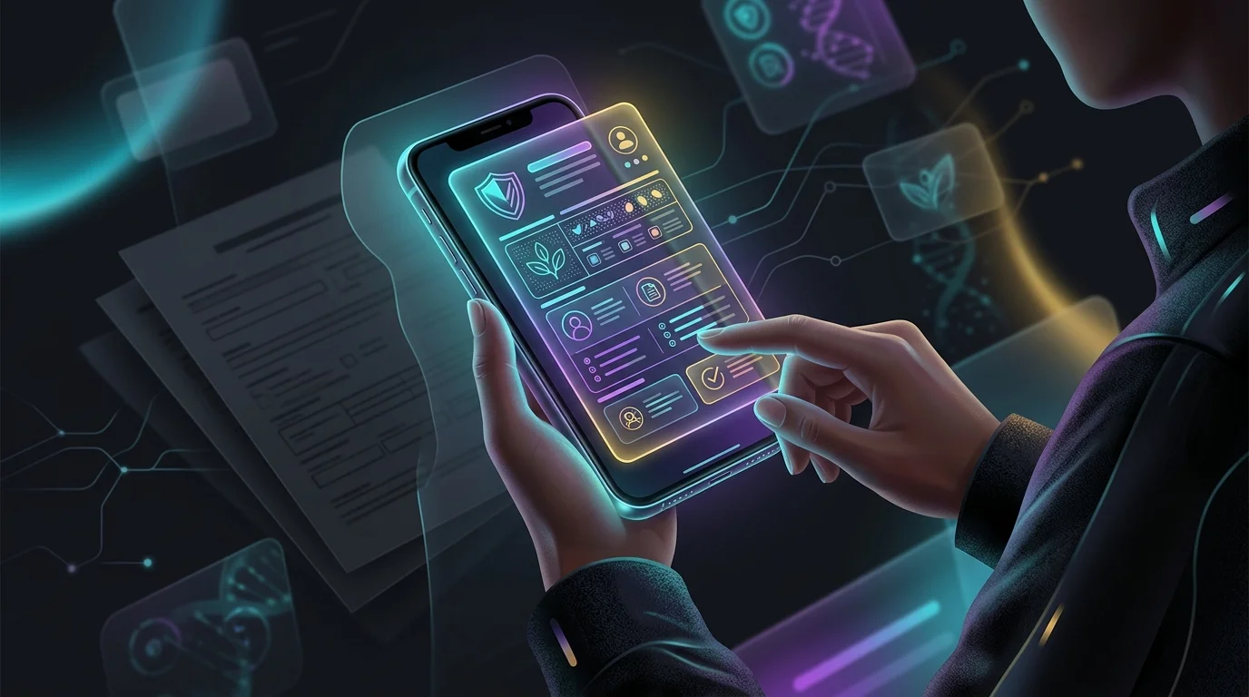 Person using the Clearcover app to manage a digital insurance policy instead of paper forms.