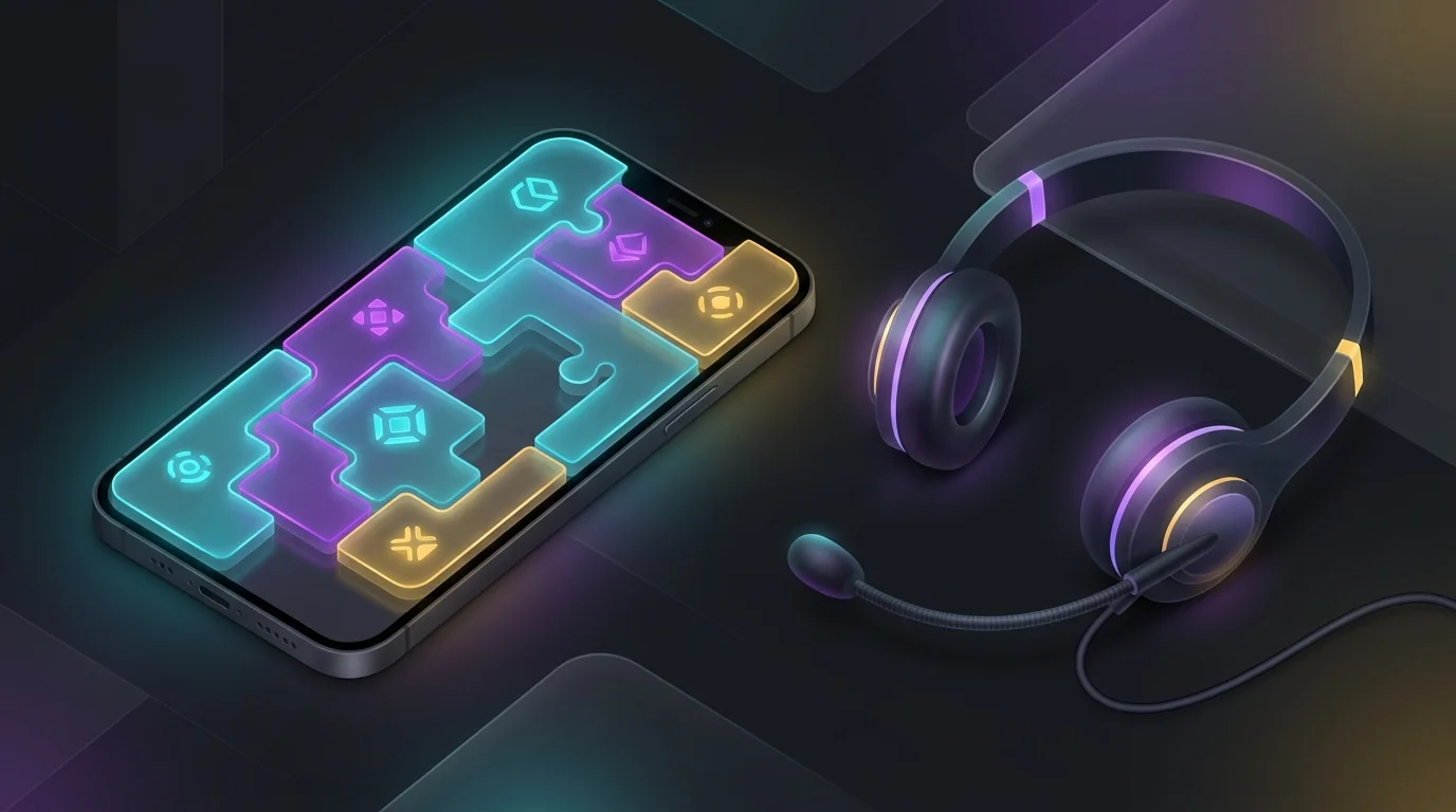 Smartphone screen showing incomplete insurance logos with a headset, highlighting gaps in AI insurance comparison apps.
