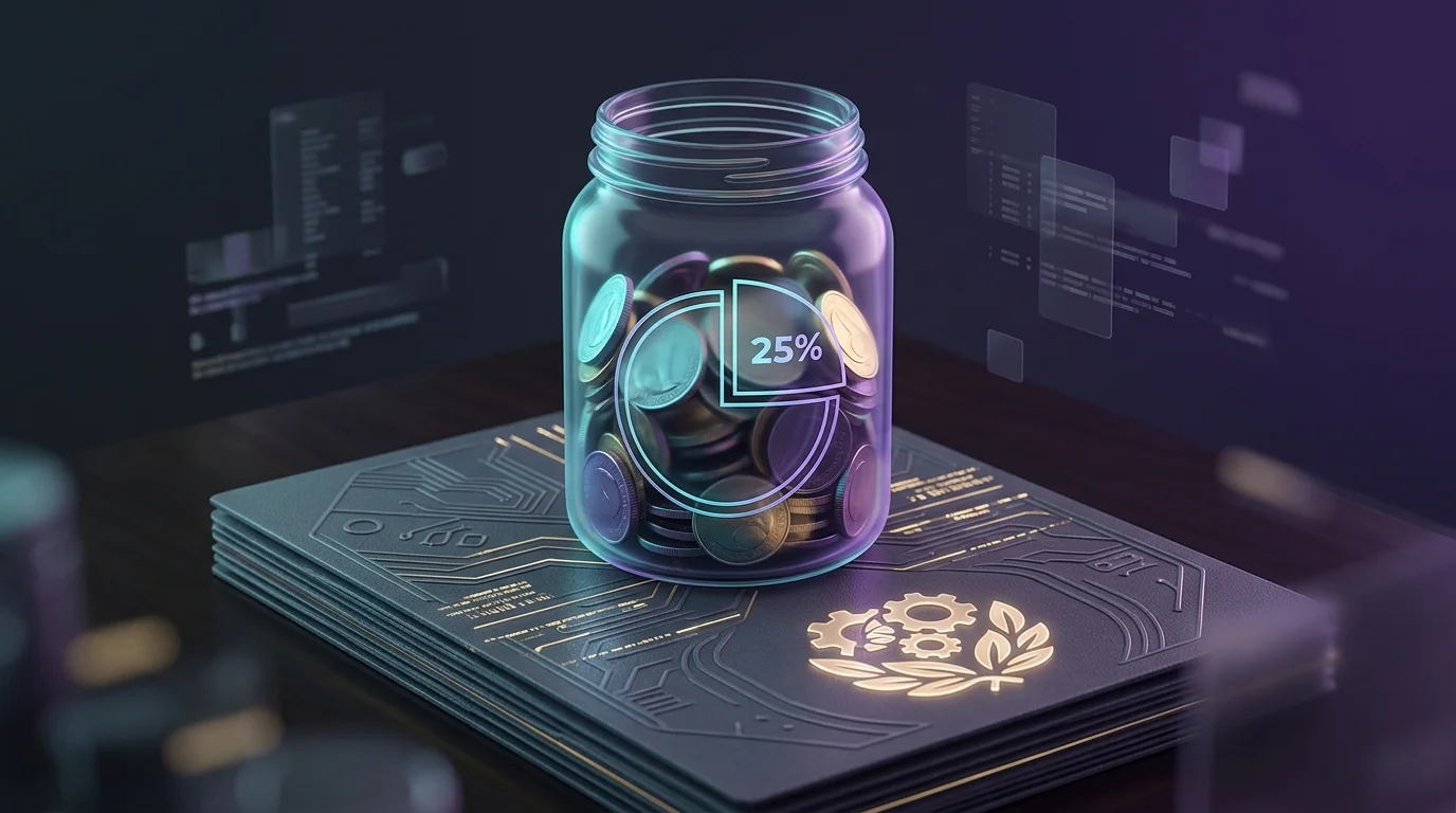 Glass jar of coins atop a legal document representing Lemonade insurance reserves and policy coverage.