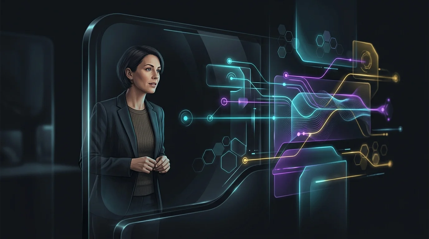 Human insurance agent observing a digital interface automating insurance policy processing and quote retrieval.