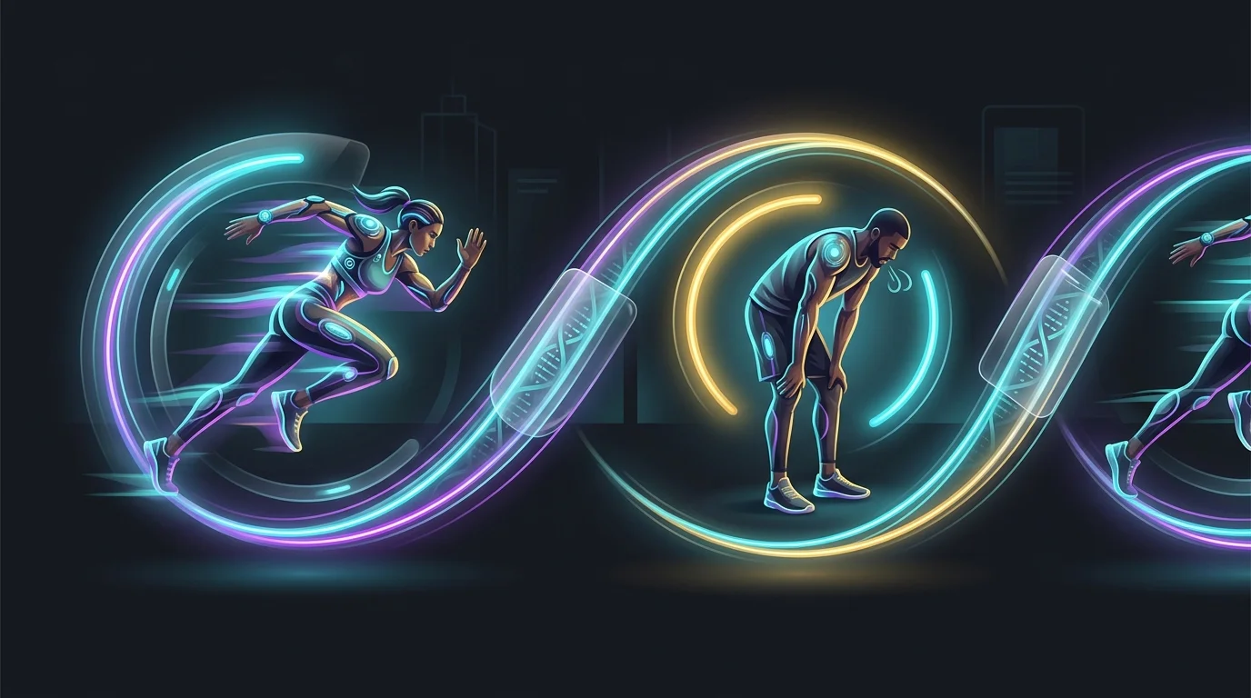 Person alternating between intense sprinting and brief recovery during a HIIT workout at home.